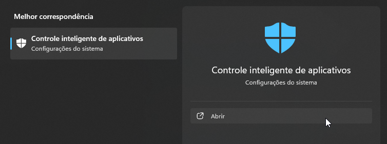Controle inteligente de aplicativos