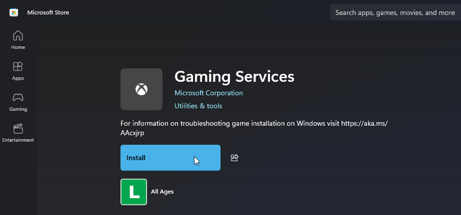 Microsoft Gaming Services