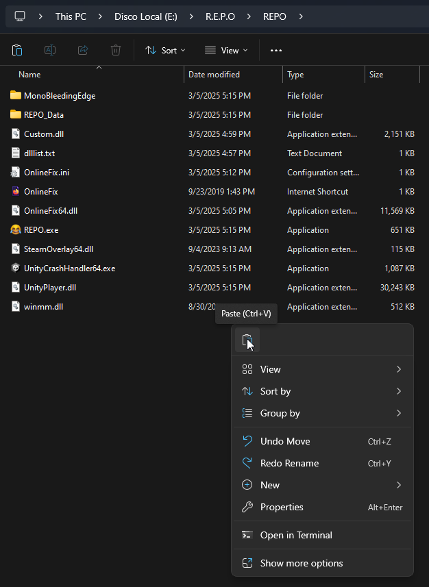 Paste Fix-Repair files