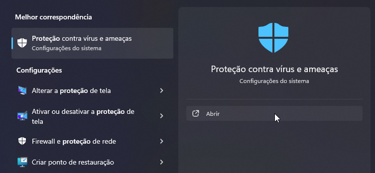 Proteção contra vírus e ameaças