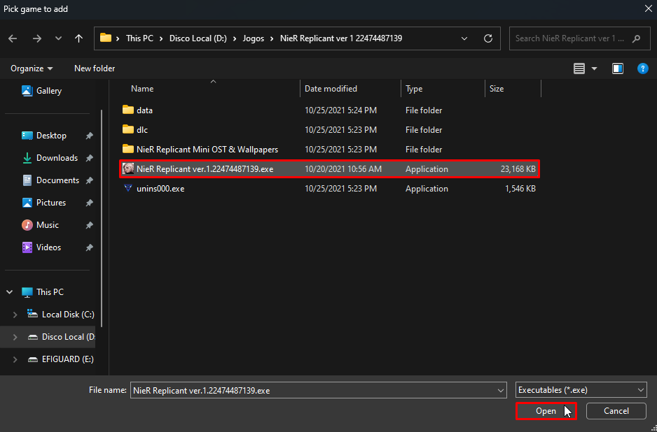 Select non-Steam game